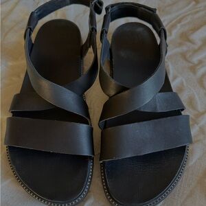 Sorel Black Roaming Criss Cross Sandals